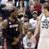 Utah Jazz guard Hayward watches as Miami Heat forward James reacts to a call during the second half of their NBA basketball game in Salt Lake City, Utah