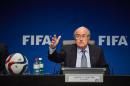 FIFA President Sepp Blatter gives a press conference on March 20, 2015 in Zurich at the end of a two-day meeting to decide the dates of the 2022 World Cup in Qatar
