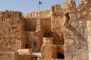 In this picture released on Friday, May 22, 2015 by the website of Islamic State militants, shows the Islamic State militants flag, top center, raised on the to top of Palmyra castle, in the Syrian town of Palmyra, Syria. A Syrian official in charge of antiquities says Islamic State fighters have broken into the museum of the ancient town of Palmyra which they have captured days earlier, but have not harmed its contents. (The website of Islamic State militants via AP)