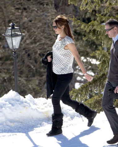 Kate Middleton Flaunts Pregnant Baby Bump Walking Through Snow in Swiss Alps