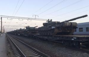 Tanks are seen on a freight train shortly after its&nbsp;&hellip;