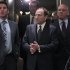 NHL commissioner Gary Bettman, center, arrives to speak with reporters after an NHL Board of Governors meeting, Wednesday, Dec. 5, 2012 in New York.  The NHL and NHL Players' Association have cleared their schedules with progress being made in collective bargaining talks. (AP Photo/Mary Altaffer)