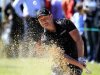 Donaldson of Wales hits out of a bunker onto the 15th green during the final round of the European Masters golf tournament in Crans-Montana