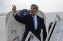 In this Nov. 10, 2013, photo, U.S. Secretary of State John Kerry steps aboard his aircraft in Geneva, Switzerland. Nuclear talks with Iran have failed to reach agreement, but Kerry said differences between Tehran and six world powers made "significant progress." For President Barack Obama, the Iranian nuclear deal he covets now depends in part on his ability to keep a lid on hard-liners on Capitol Hill and an array of anxious allies abroad, including Israel, the Persian Gulf states, and even France. (AP Photo/Jason Reed, Pool)