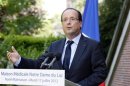 France's President Francois Hollande visits the health care center "Maison Medicale Notre Dame du Lac" in Rueil-Malmaison