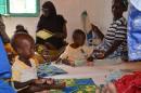 A picture taken on October 14, 2013 shows children at a hospital in Tillaberi, western Niger