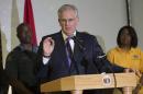 Missouri Governor Nixon speaks during a news conference at University of Missouri-St. Louis in St. Louis