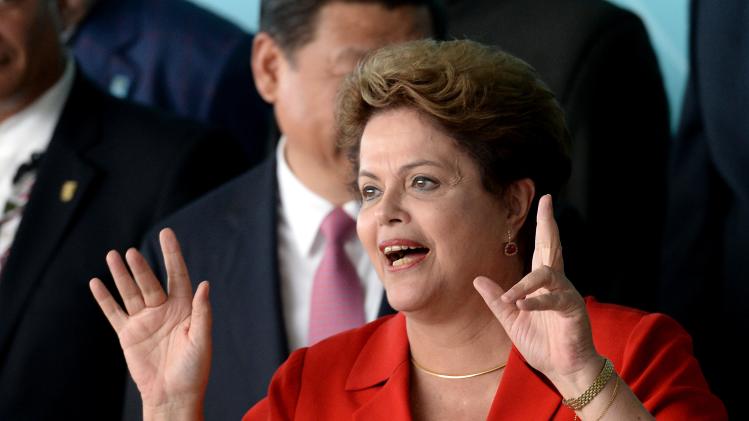 Brazilian president Dilma Rousseff at the China-CELAC summit at Itamaraty Palace in Brasilia on July 17, 2014