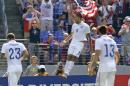 United States' Clint Dempsey (8) celebrates his goal against Cuba during the first half of a CONCACAF Gold Cup soccer quarterfinal match, Saturday, July 18, 2015, in Baltimore. (AP Photo/Patrick Semansky)