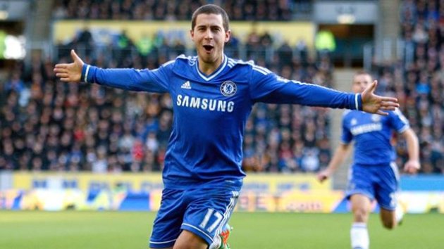 Chelsea's Eden Hazard celebrates scoring