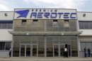 View of the main entrance of Premium Aerotec factory, owned by European EADS, Europe's largest aerospace company, in Ghimbav