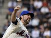 New York Mets pitcher R.A. Dickey delivers the ball to the Baltimore Orioles during the second inning of an interleague baseball game, Monday, June 18, 2012, at Citi Field in New York. (AP Photo/Bill Kostroun)