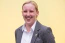 Scottish National Party candidate for Paisley and Renfrewshire South, Mhairi Black poses at the launch of the SNP election manifesto in Edinburgh on April 20, 2015