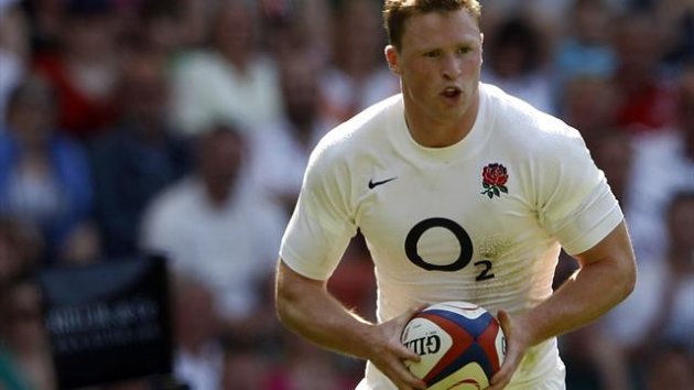 England's Chris Ashton runs to score a try against Barbarians during their rugby union match at Twickenham Stadium in London May 27, 2012 (Reuters)