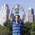 2012 U.S. Open tennis men's singles champion Andy Murray, of Britain, poses in Central Park on Tuesday, Sept. 11, 2012, in New York. (AP Photo/Mike Groll)