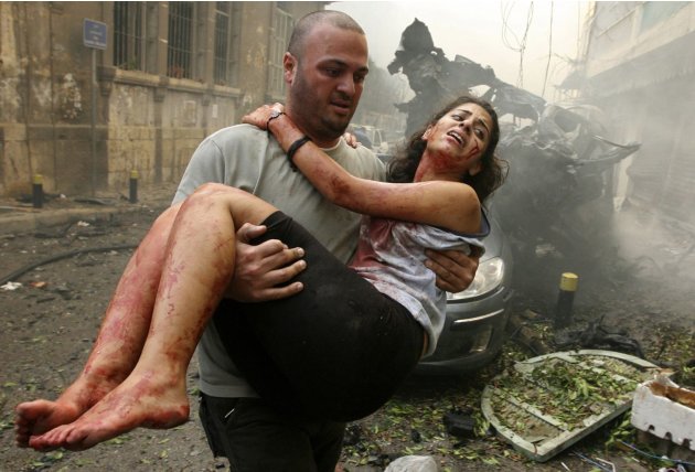 جريحة في انفجار حي الأشرفية في بيروت في أكتوبر الماضي
