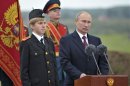 Russian President Putin speaks during an event to commemorate the 200th anniversary of the Battle of Borodino at the Borodino museum-reserve outside Moscow