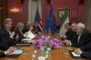 United States Secretary of State John Kerry holds a negotiation meeting with Iran's Foreign Minister Javad Zarif over Iran's nuclear program in Lausanne