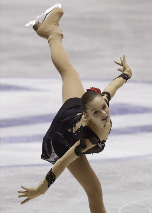 Russia's Adelina Sotnikova performs during the women's short programme at the ISU World Team Trophy in Figure Skating in Tokyo