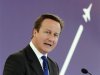 Britain's Prime Minister David Cameron speaks at the Farnborough Airshow 2012 in southern England