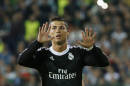 Real Madrid's Ronaldo celebrates his goal against Ludogorets during their Champions League group B soccer match at Vassil Levski stadium in Sofia, Wednesday, Oct. 1, 2014. (AP Photo)