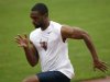Tyson Gay of the U.S. runs during a training session for the 100 meters at the Beijing 2008 Olympic Games