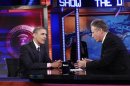 U.S. President Obama participates in a taping of the Daily Show with Jon Stewart in New York