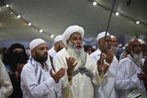 File photo of Muslim pilgrims praying on the second …