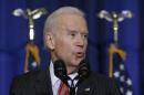 United States Vice President Biden delivers his speech at the National Defense University at Fort McNair in Washington