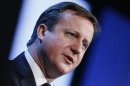 Britain's Prime Minister Cameron speaks during the annual meeting of the World Economic Forum in Davos