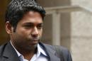 Rengan Rajaratnam, the younger brother of imprisoned hedge fund manager Raj Rajaratnam, departs Manhattan Federal Court in New York
