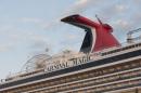 The Carnival Magic cruise ship is seen after reaching port in Galveston, Texas