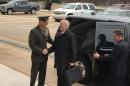 New U.S. Defense Secretary Mattis arrives for his first day of work at the Pentagon outside Washington