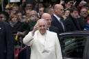 FILE - This Dec. 8, 2013 file photo shows Pope Francis as he arrives at the Spanish Steps to pray at the statue of the Virgin Mary, in central Rome on the occasion of the Immaculate Conception feast. President Barack Obama will meet with Pope Francis at the Vatican as part of a European trip scheduled for March. The White House says Obama 