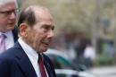 Maurice "Hank" Greenberg, former chairman of AIG, arrives at the New York State Supreme Courthouse in New York