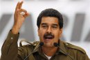 Venezuela's acting President and presidential candidate Nicolas Maduro speaks during a ceremony with students in Caracas