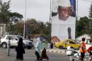 A giant portrait of Gambia President Yahya Jammeh decorates an avenue in Banjul, June 29, 2006