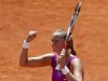 Kvitova of the Czech Republic celebrates after winning her match against Bratchikova of Russia during the French Open tennis tournament at the Roland Garros stadium in Paris