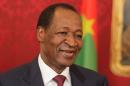 Then Burkina Faso president Blaise Compaore during a press conference in Vienna on June 14, 2013