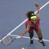 Serena Williams returns a shot to Italy's Sara Errani during a semifinal match at the 2012 US Open tennis tournament, Friday, Sept. 7, 2012, in New York. Williams won the match. (AP Photo/Mike Groll)