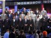 The top NFL football draft prospects pose for a group photo with Commissioner Roger Goodell, front row center, before the first round, Thursday, April 25, 2013, at Radio City Music Hall in New York. (AP Photo/Mary Altaffer)