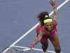 Serena Williams returns a shot to Italy's Sara Errani during a semifinal match at the 2012 US Open tennis tournament, Friday, Sept. 7, 2012, in New York. Williams won the match. (AP Photo/Mike Groll)
