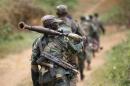 Democratic Republic of Congo military personnel patrol against Allied Democratic Forces and the National Army for the Liberation of Uganda rebels near Beni in North-Kivu province