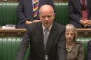 Britain's Foreign Secretary William Hague is seen making a statement to the House of Commons in this still image taken from video, in central London