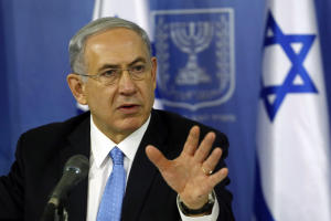 Israeli Prime Minister Benjamin Netanyahu gestures &hellip;