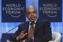 File photo shows Ethiopia's Prime Minister Zenawi attending a session at the World Economic Forum (WEF) in Davos