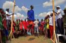 A Maasai competitor takes part in the annual 'Maasai Olympics' at the Sidai Oleng Kimana sanctuary in Kimani, southern Kenya on December 13, 2014
