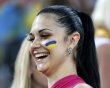 A soccer fan smiles before the Group D Euro 2012 soccer match between Ukraine and England at the Donbass Arena in Donetsk