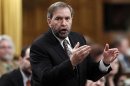 New Democratic Party leader Thomas Mulcair speaks during Question Period in the House of Commons on Parliament Hill in Ottawa
