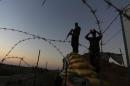 Palestinian Hamas security guards on the border between Egypt and Gaza Strip, in Rafah town southern Gaza Strip, on September 11, 2013